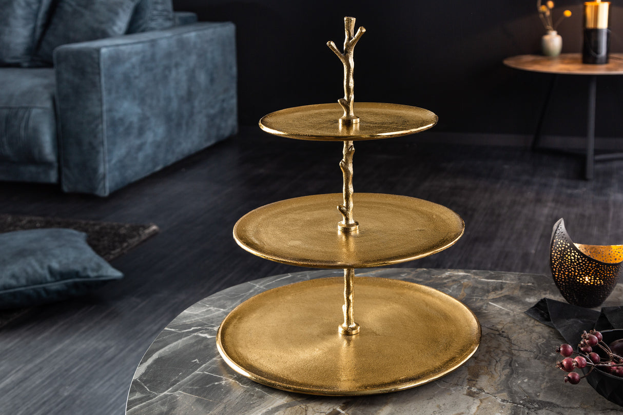 Etagere ABSTRACT 50cm 3 trays gold