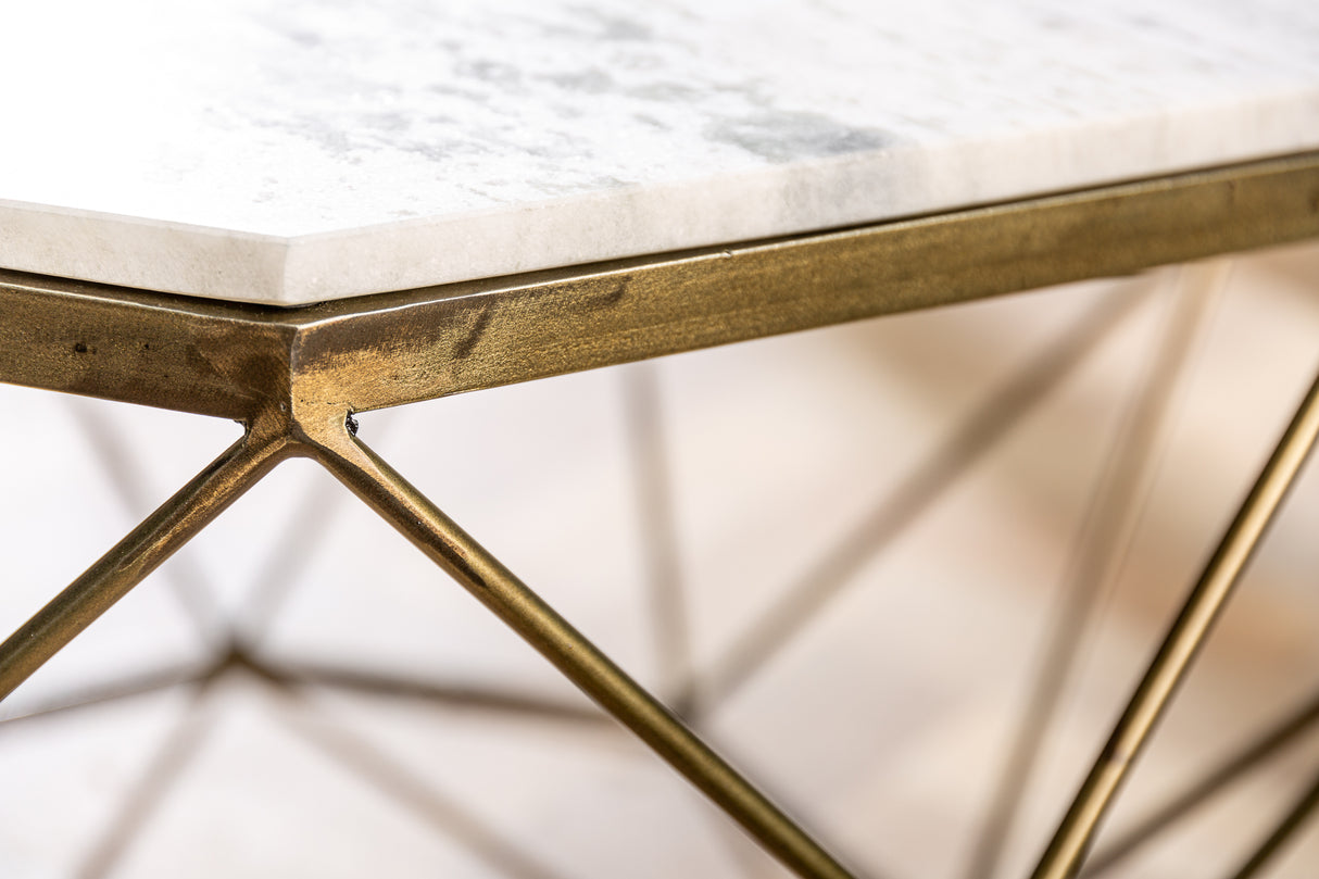 Couchtisch DIAMOND 70cm Marmor weiß