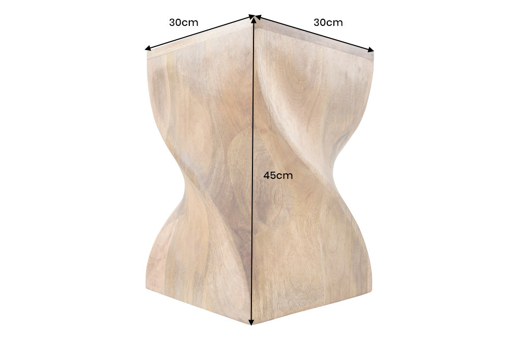 Beistelltisch Hocker TWIST 45cm Mangoholz