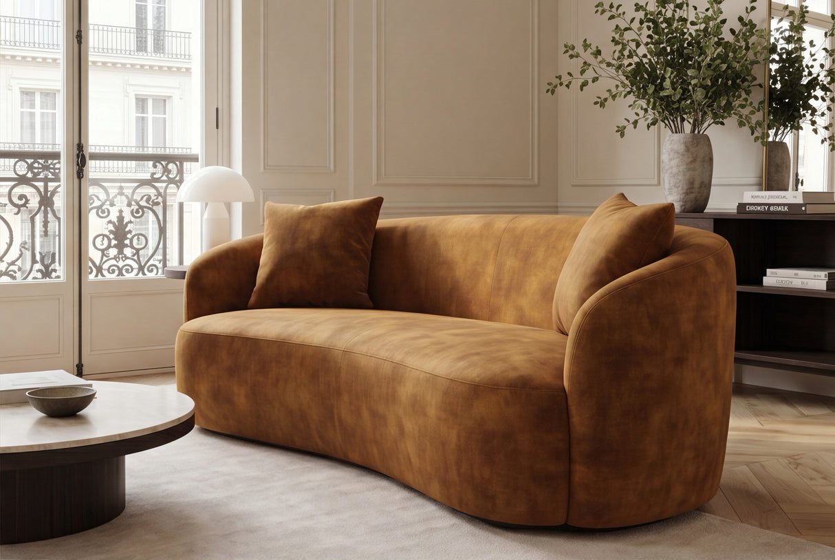 Sofa ELEMENTAL 180cm 2-Sitzer Samt senfgelb