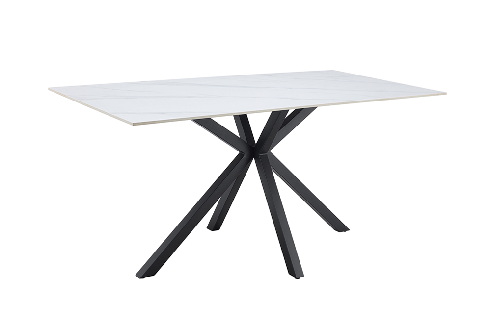 Dining table GALAXIE 160cm w/ star frame ceramic white