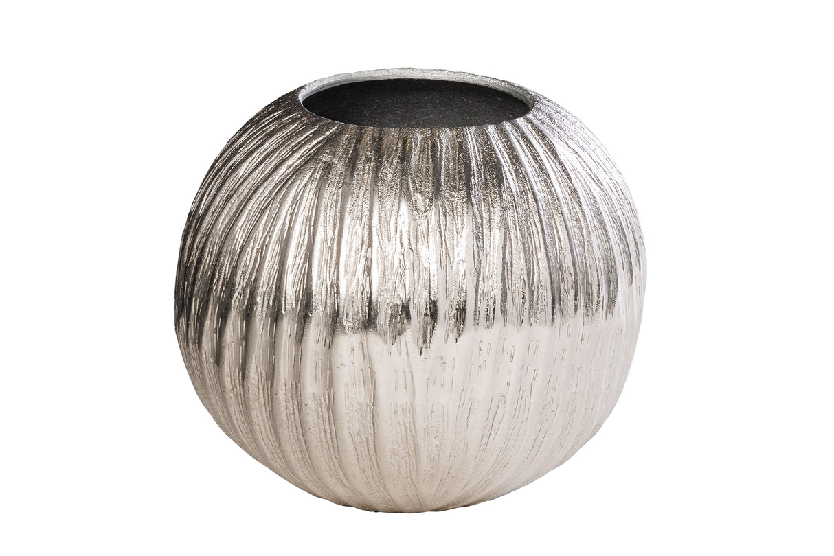 Deko-Vase ELEGANCE 20cm mit Hammerschlag-Effekt Silber