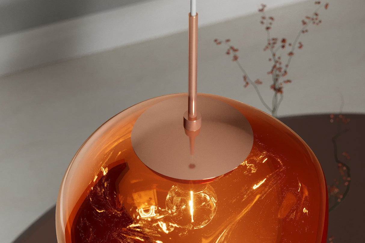 Pendelleuchte LIQUID DIAMOND 35cm Glas kupfer