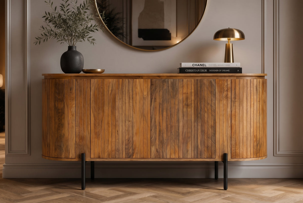Sideboard GATSBY 160cm retro style mango wood natural