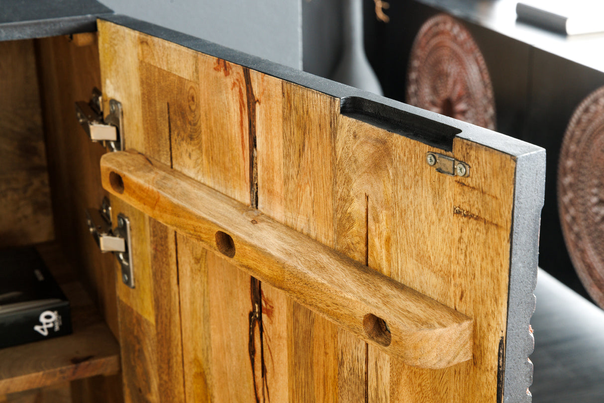 Highboard MANDALA 120cm mango brown black