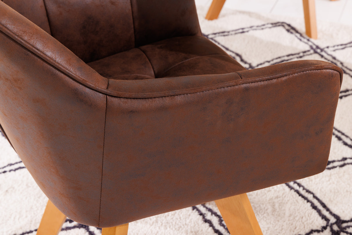 Swivel chair LOFT 180° with armrests microfibre antique brown
