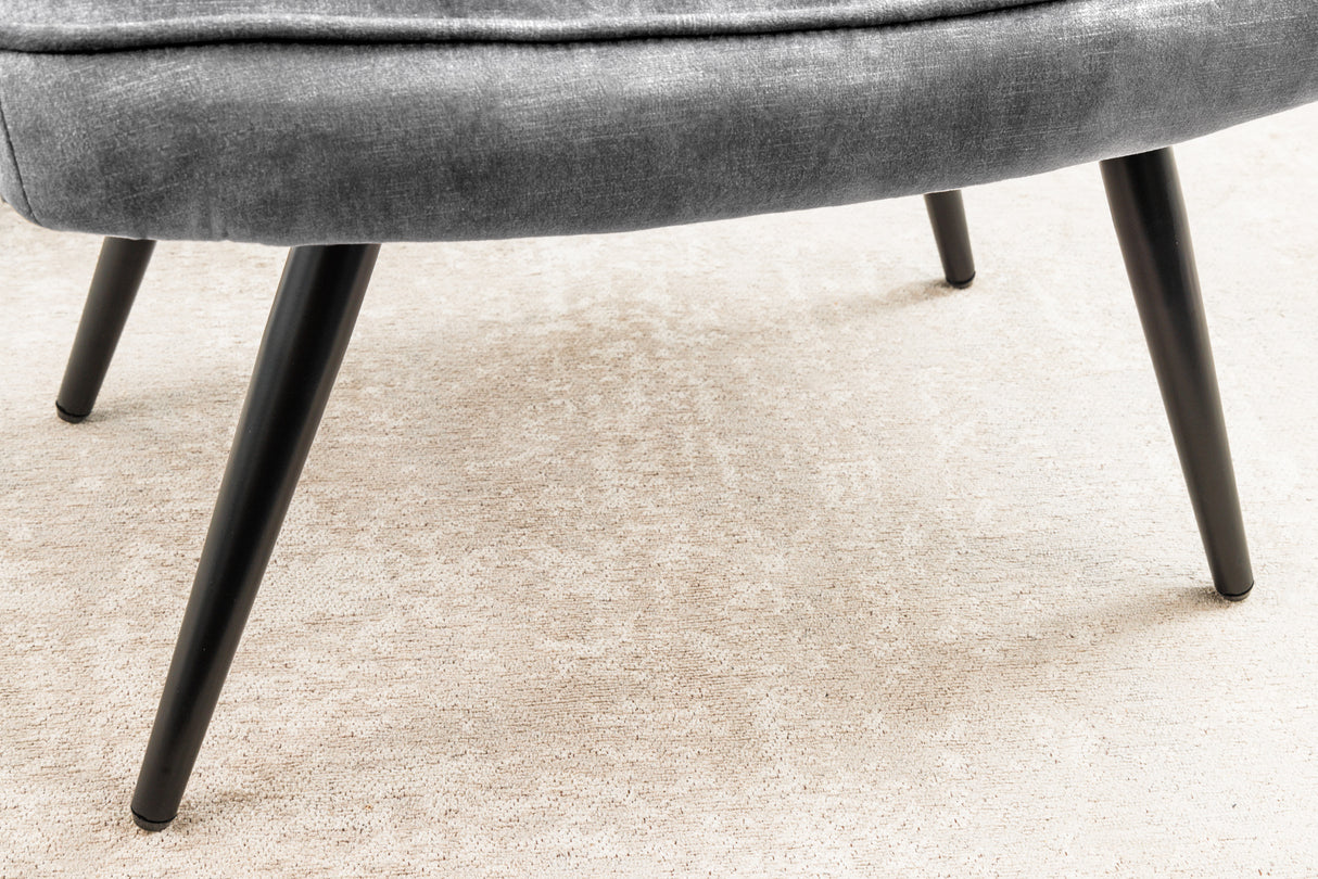 Stool SCANDINAVIA 40cm velvet grey