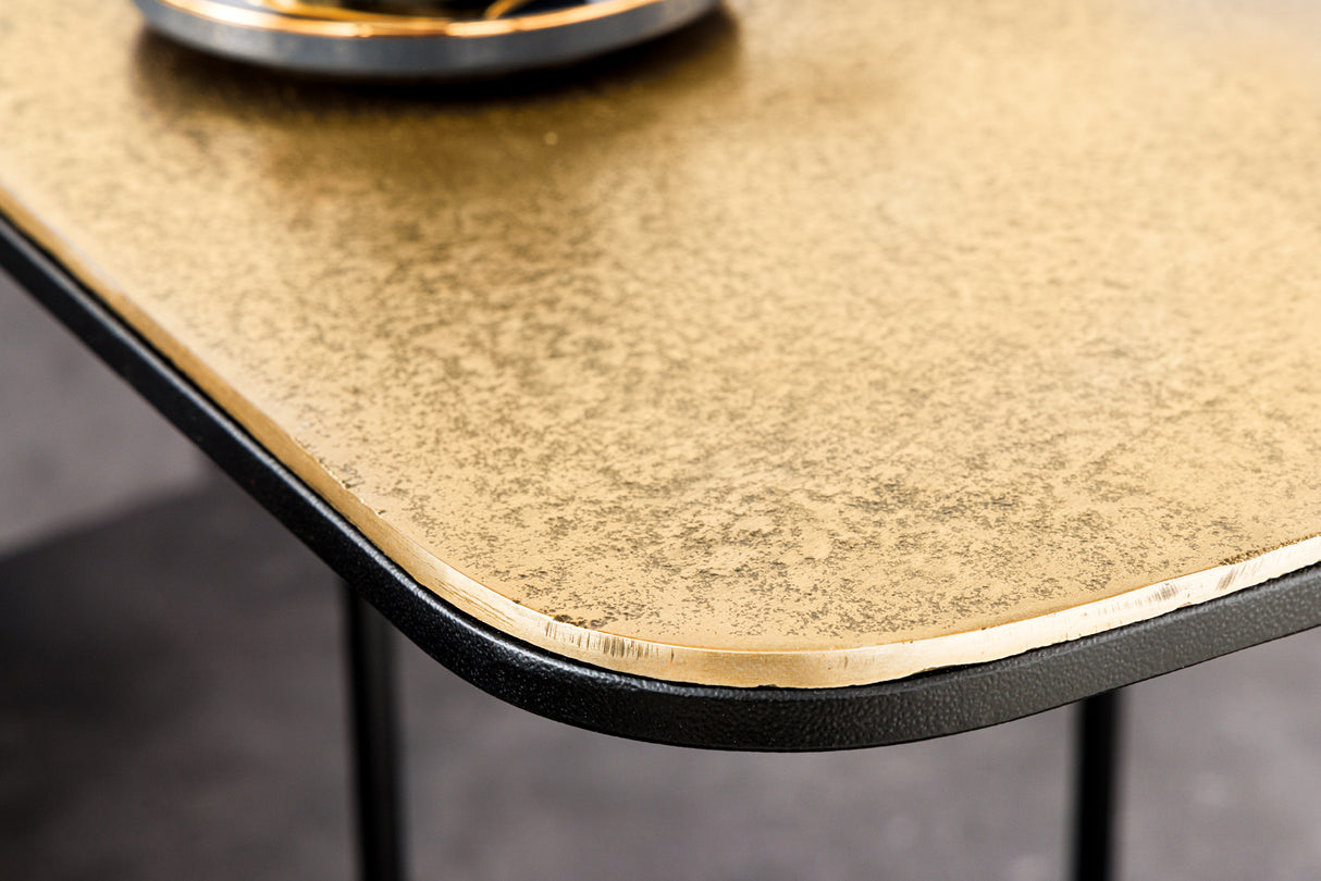 Beistelltisch ABSTRACT 2er Set 40cm gold silber schwarz Metallgestell