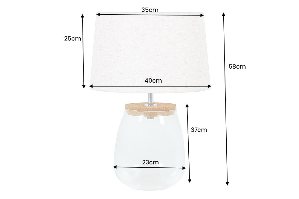 Table lamp CLASSICO 60cm glass fillable