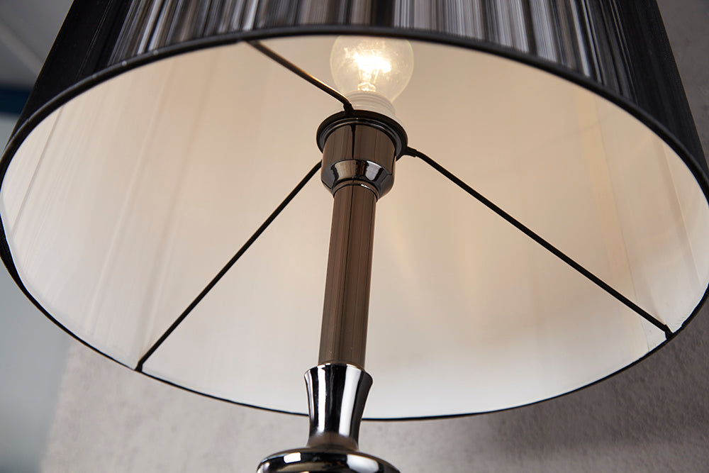 Stehleuchte LUCIE 160cm schwarzer Nylonschirm Barockstil
