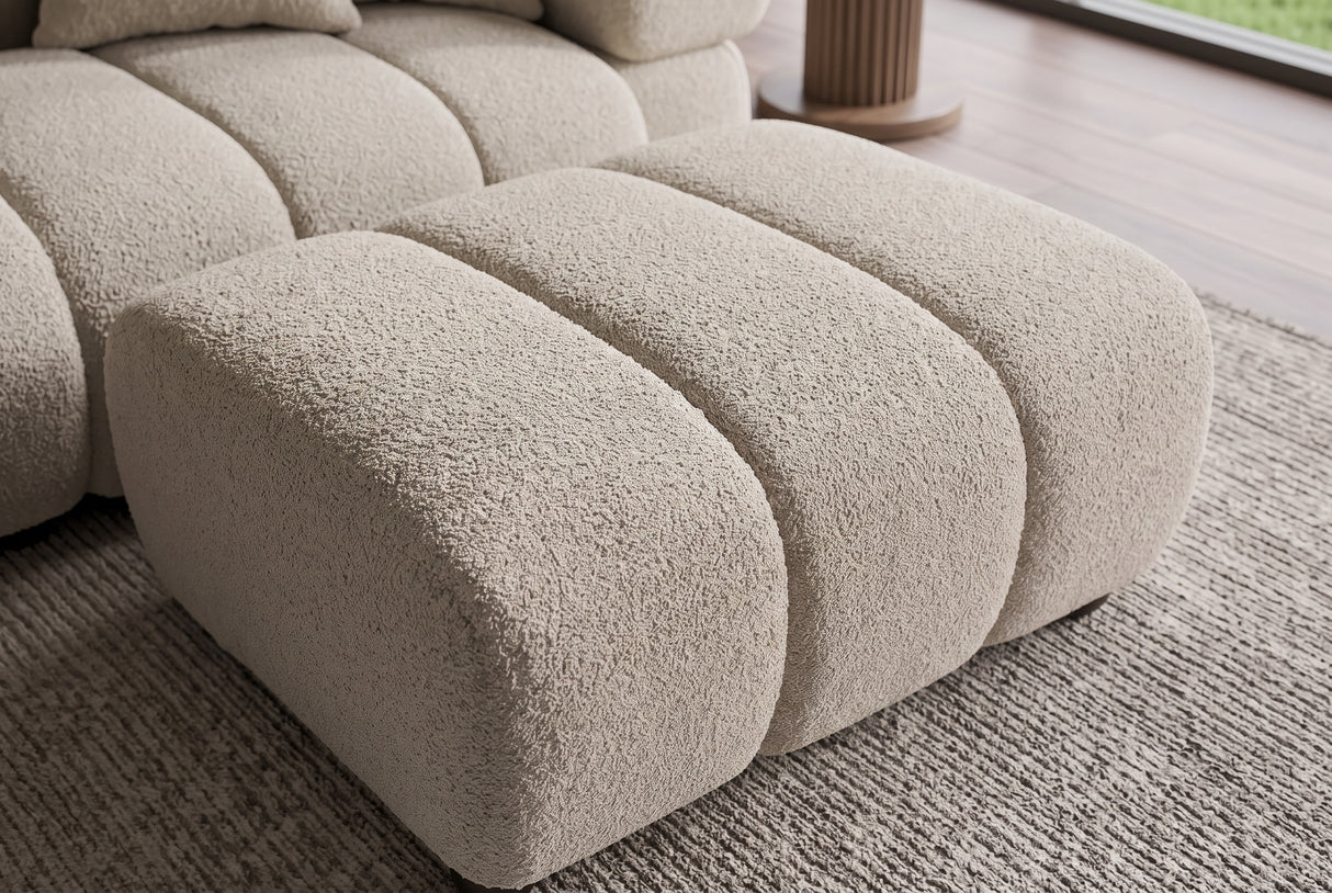 Stool ADLON 100cm bouclé champagne greige