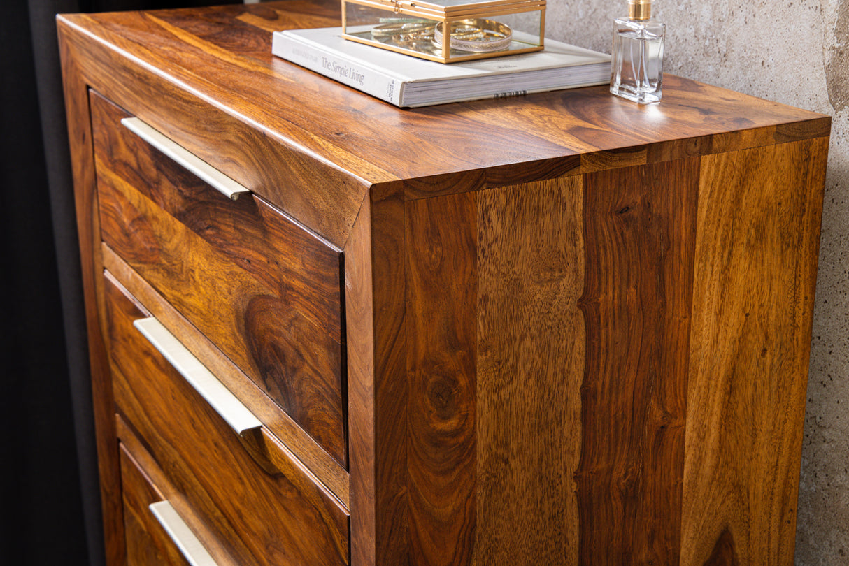 Dresser PURE 100cm sheesham wood brown stone finish