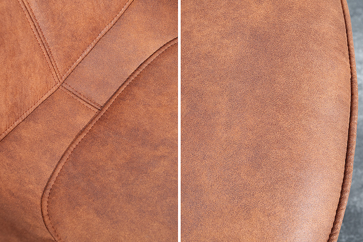 Swivel chair THE DUTCH RETRO rotatable 180° antique brown black legs