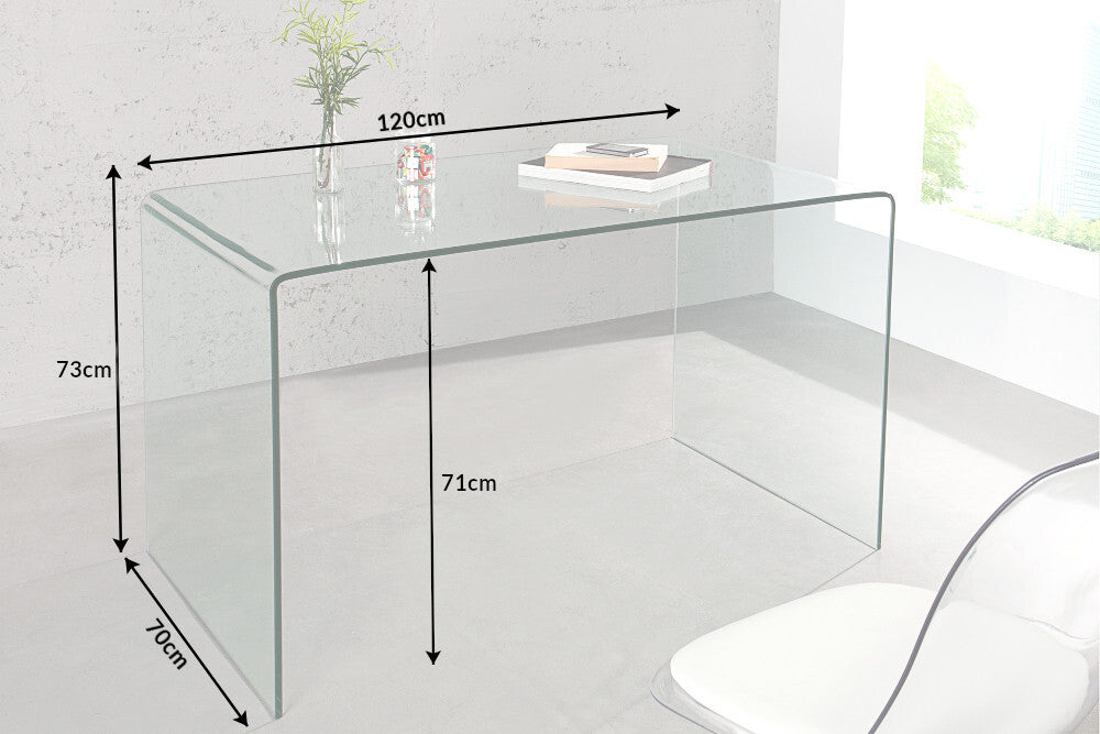 Office table desk FANTOME 120cm 12mm tempered glass