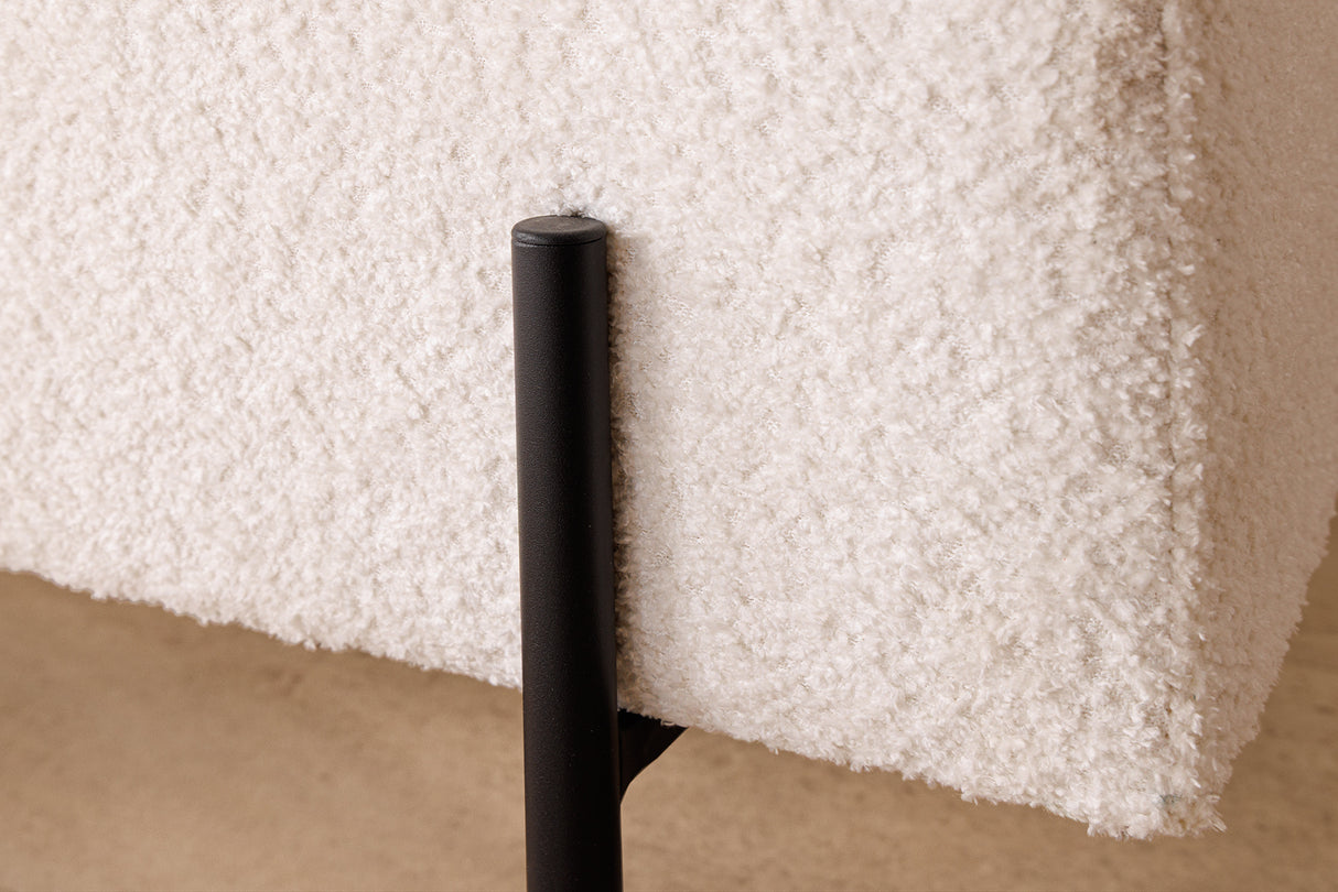 Bankspind LOFT 100cm Bouclé weiß