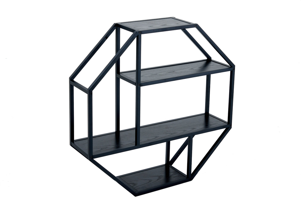 Wall shelf SLIM LINE 75cm ash wood look black