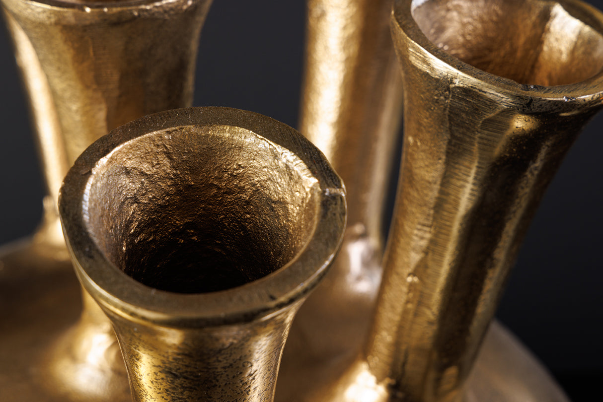 Vase KIYA 30cm gold 7 mit Blumenöffnungen