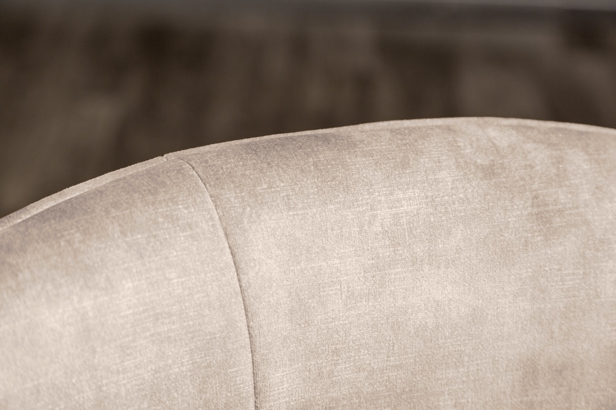 Drehstuhl EUPHORIA drehbar 180° mit Armlehnen Samt champagner greige
