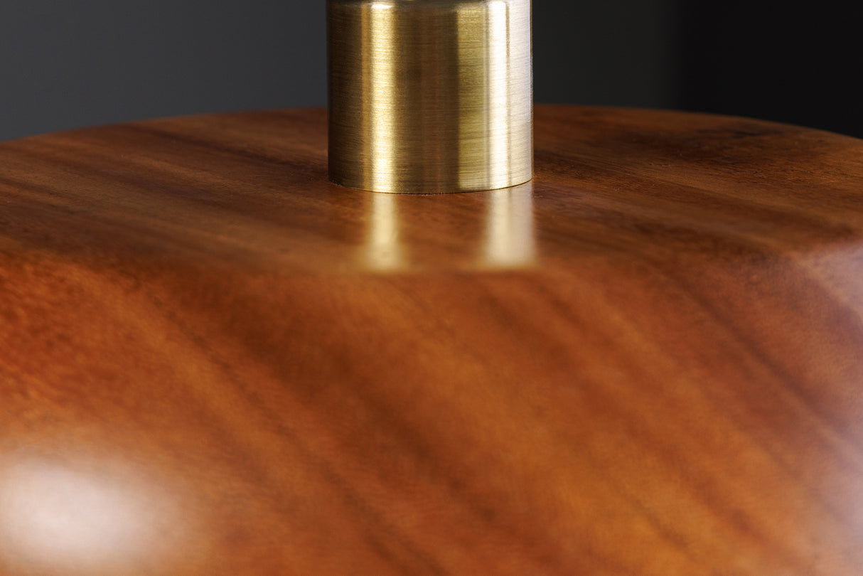 Pendant Lamp ALVA 25cm iron and acacia wood natural