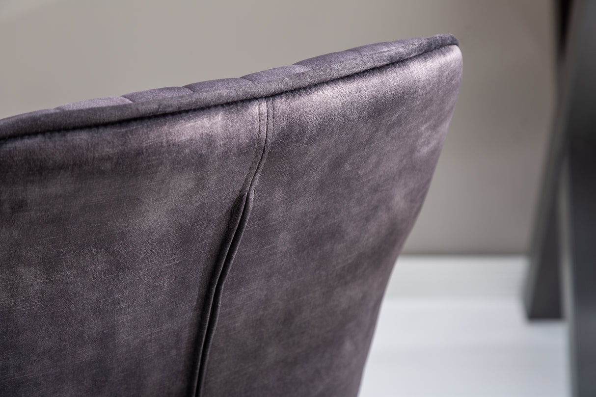 Bürostuhl TURIN 47-56cm mit Armlehnen Samt dunkelgrau