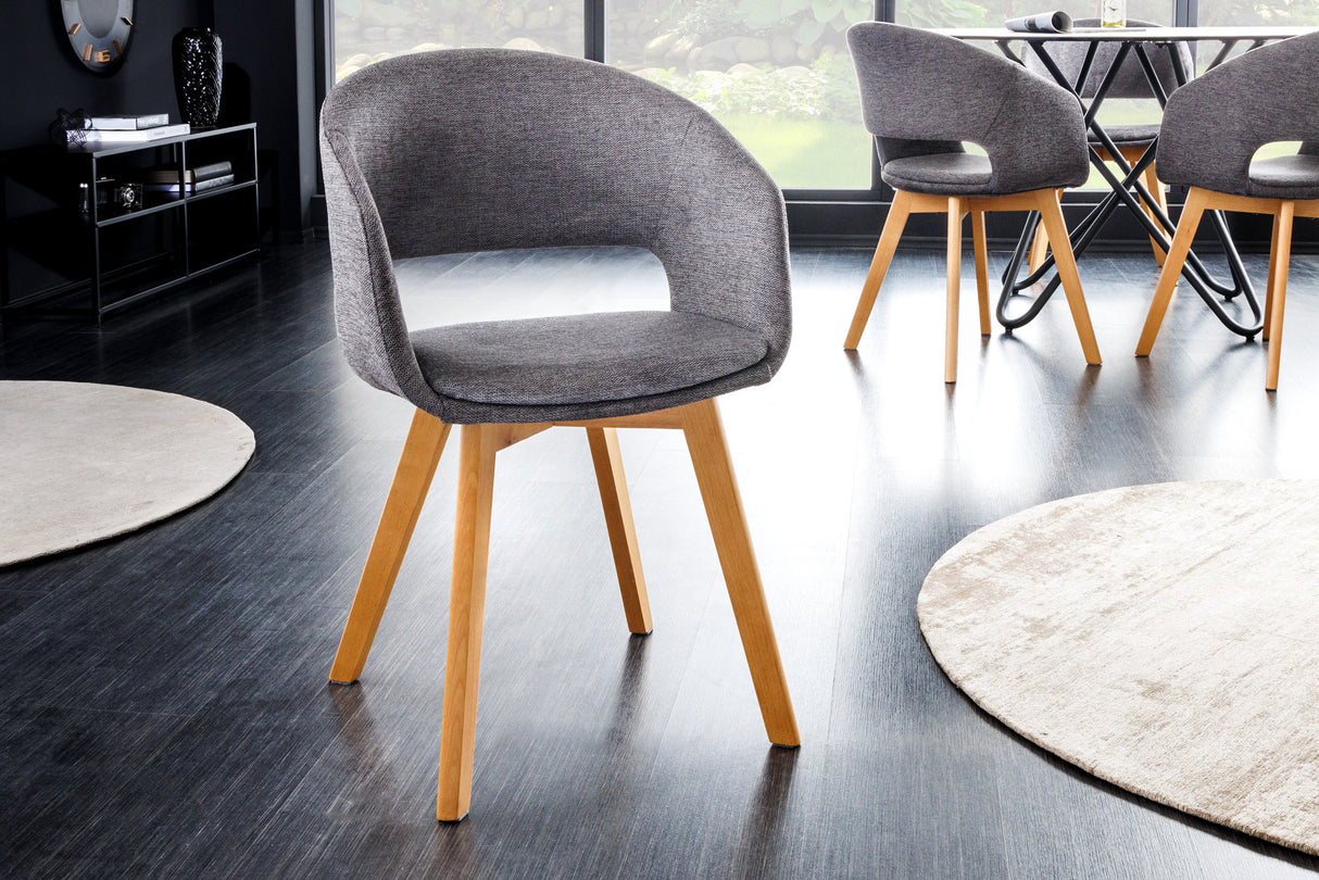 Chair NORDIC STAR textured fabric grey