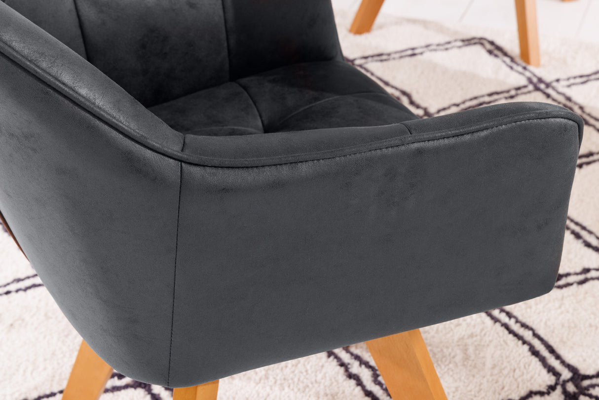 Swivel chair LOFT 180° with armrests microfibre antique grey