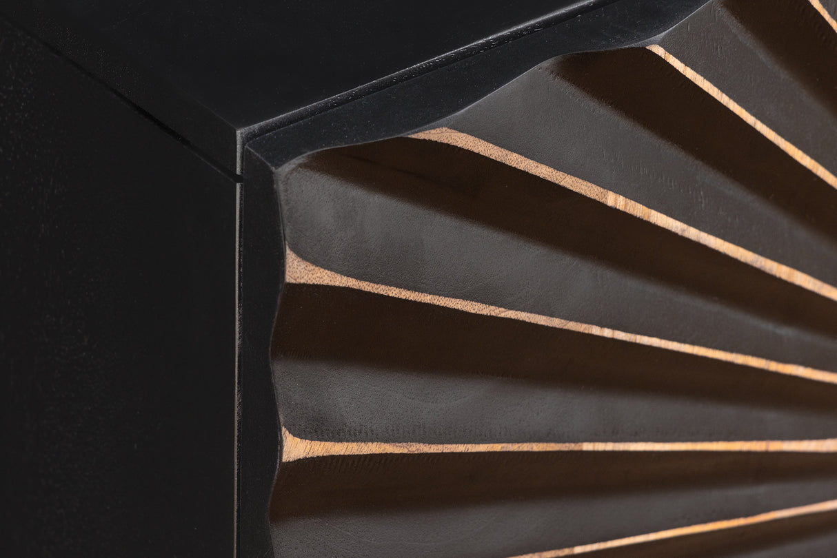 Sideboard SOLARIS 180cm 3D Mango Schwarz Gold