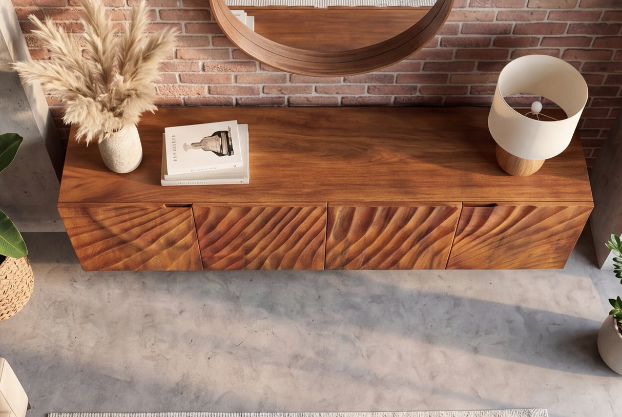 Sideboard SCORPION 180cm 3D hanging mango wood brown