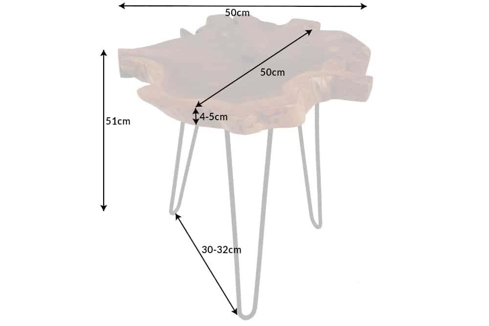 Beistelltisch WILD 50cm massives Teakholz
