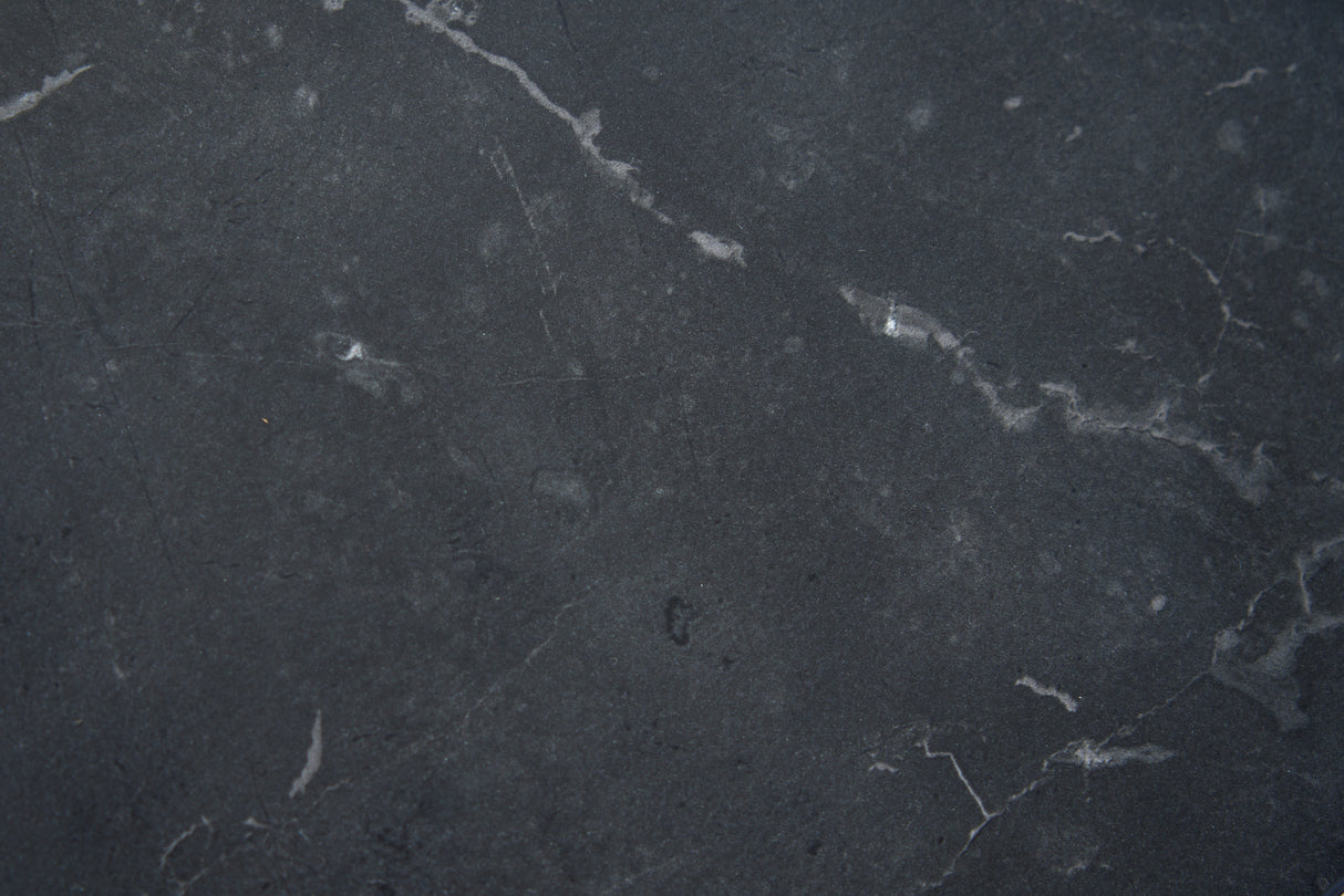 Coffee table ELEGANCE 70cm set of 2 marble look and smoke glass black