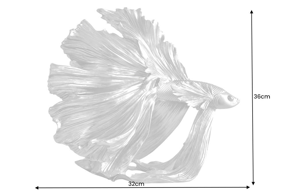 Decoration fish CROWNTAIL 35cm polyresin silver