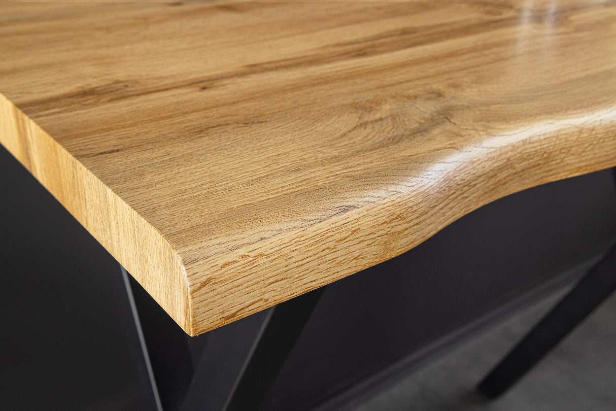 Bar table WILD 120cm table top 40mm X-legs wild oak look natural