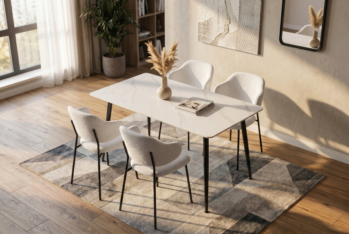 Esstisch MILANO 120cm Keramik weiß