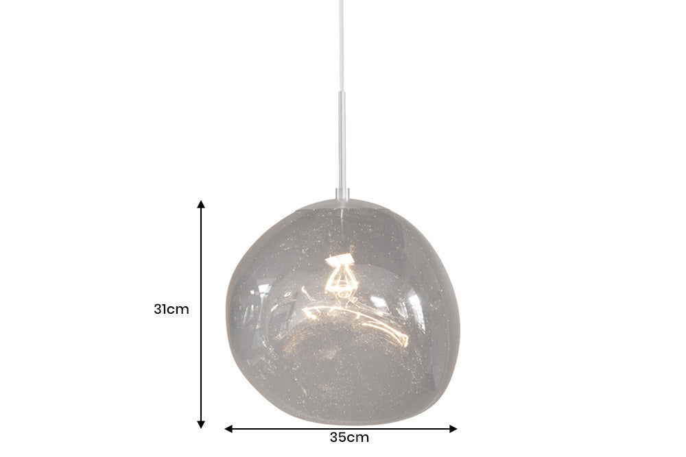 Pendelleuchte LIQUID DIAMOND 35cm Glas Rauchoptik