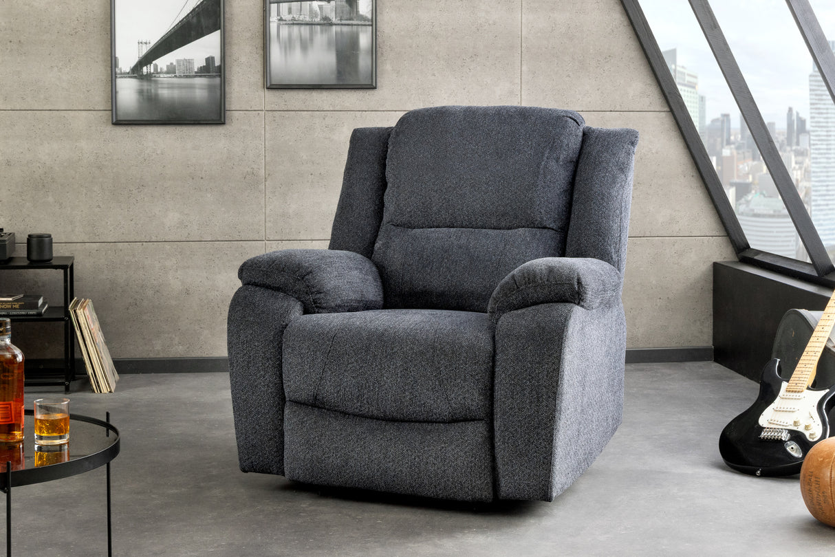 Cinema armchair HOLLYWOOD textured fabric dark grey