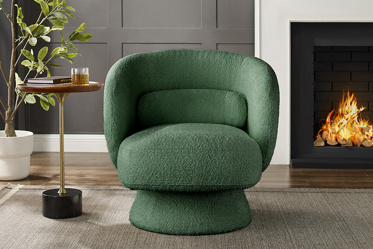 Armchair BOSSA NOVA 360° rotatable bouclé green