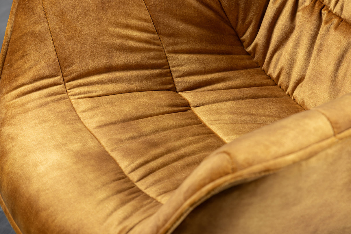 Sessel THE DUTCH COMFORT m. Armlehnen Samt senfgelb