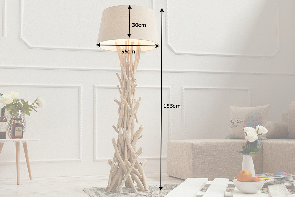 Floor lamp WILD NATURE 155cm driftwood