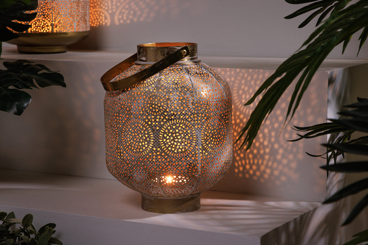 Lantern ORIENT 25cm antique gold