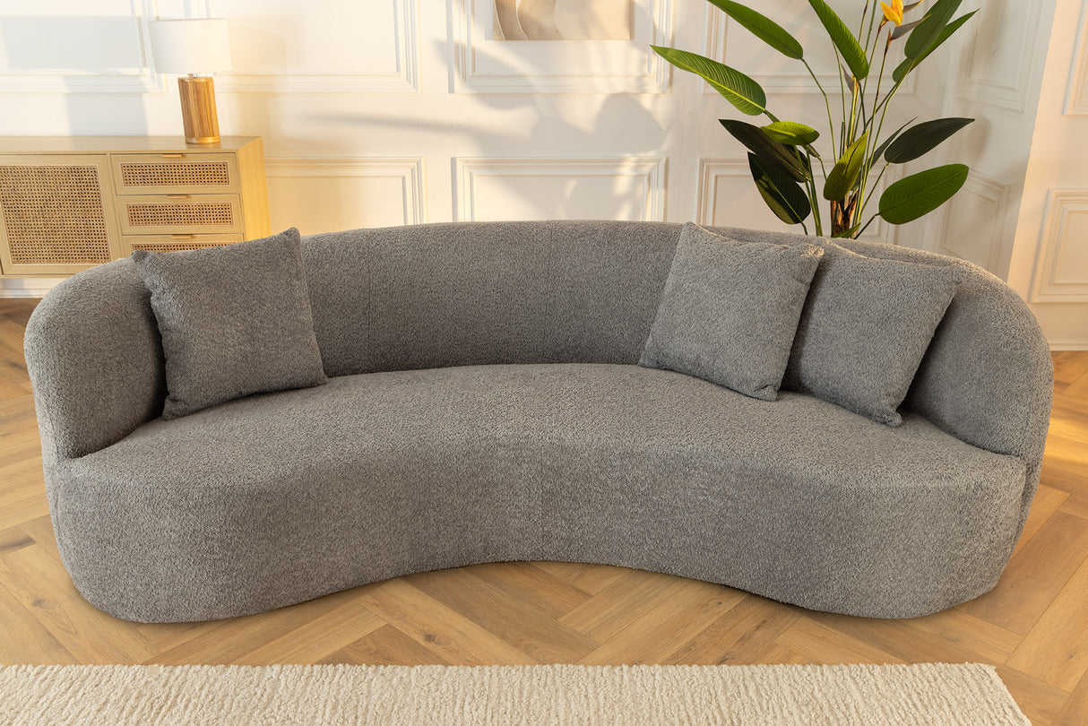 Sofa ATELIER 230cm 3-seater bouclé grey