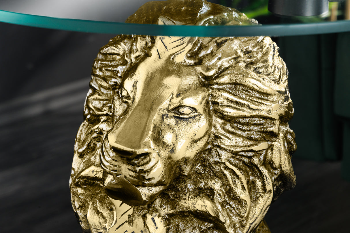 Beistelltisch WILDLIFE LION 60cm Antik Gold