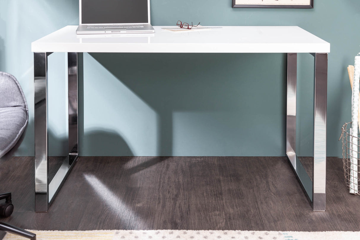 Laptop office table WHITE DESK 120x60cm white