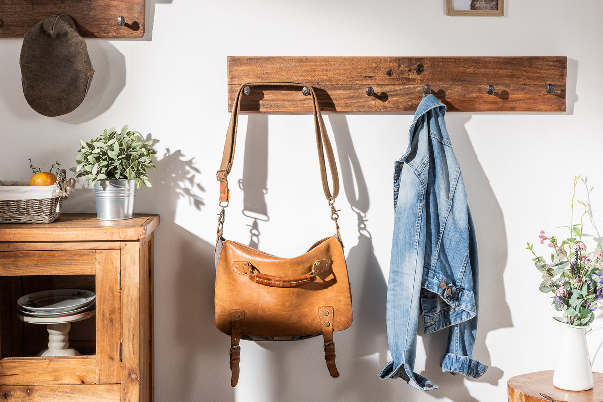 Wall coatrack HEMINGWAY 90cm recycled massive wood