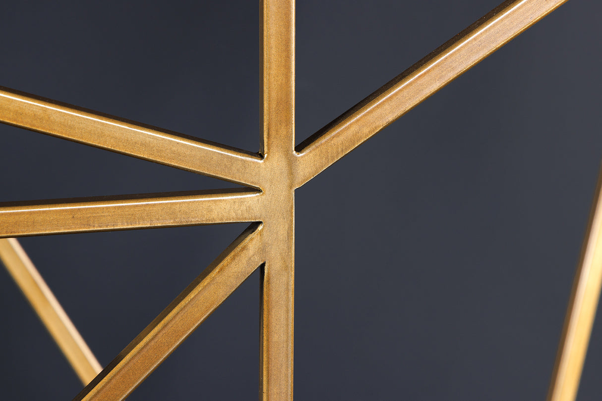 Konsole DIAMOND 120cm Eisen in Messingoptik Platte Mangoholz