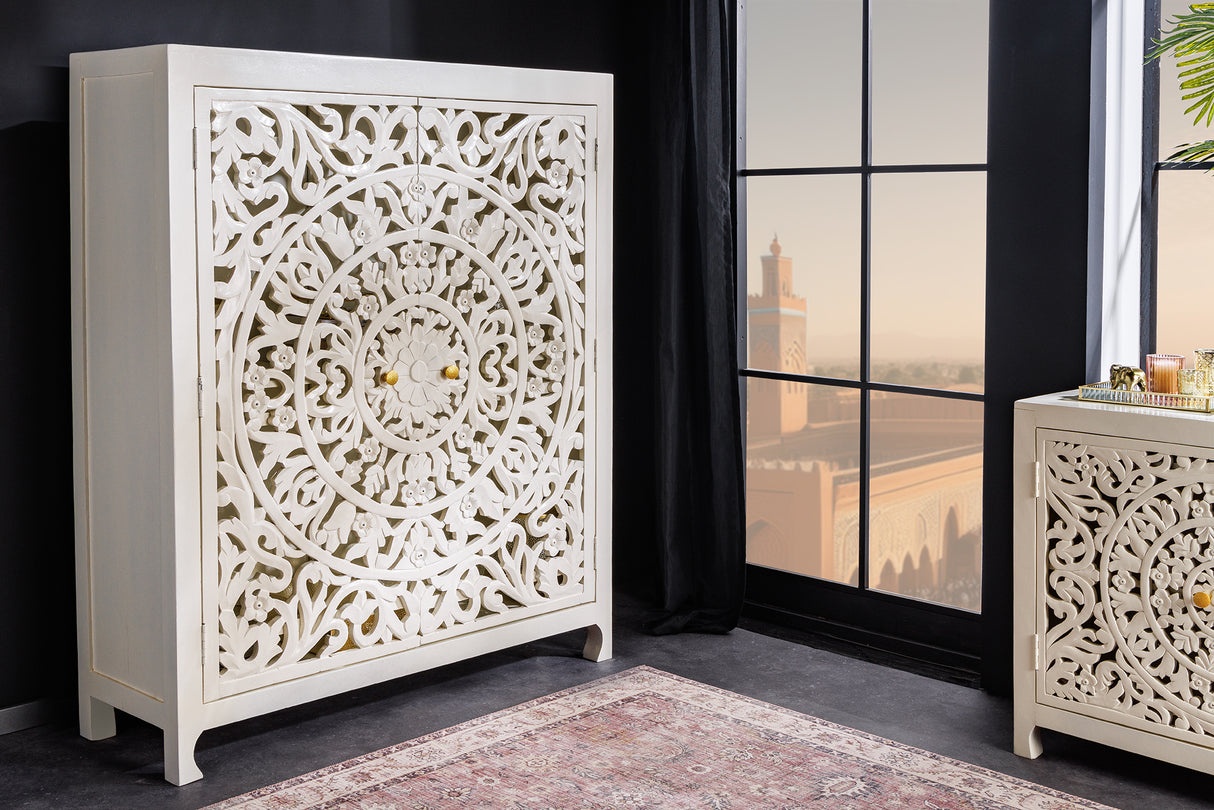 Highboard MARRAKECH 140cm white mango wood