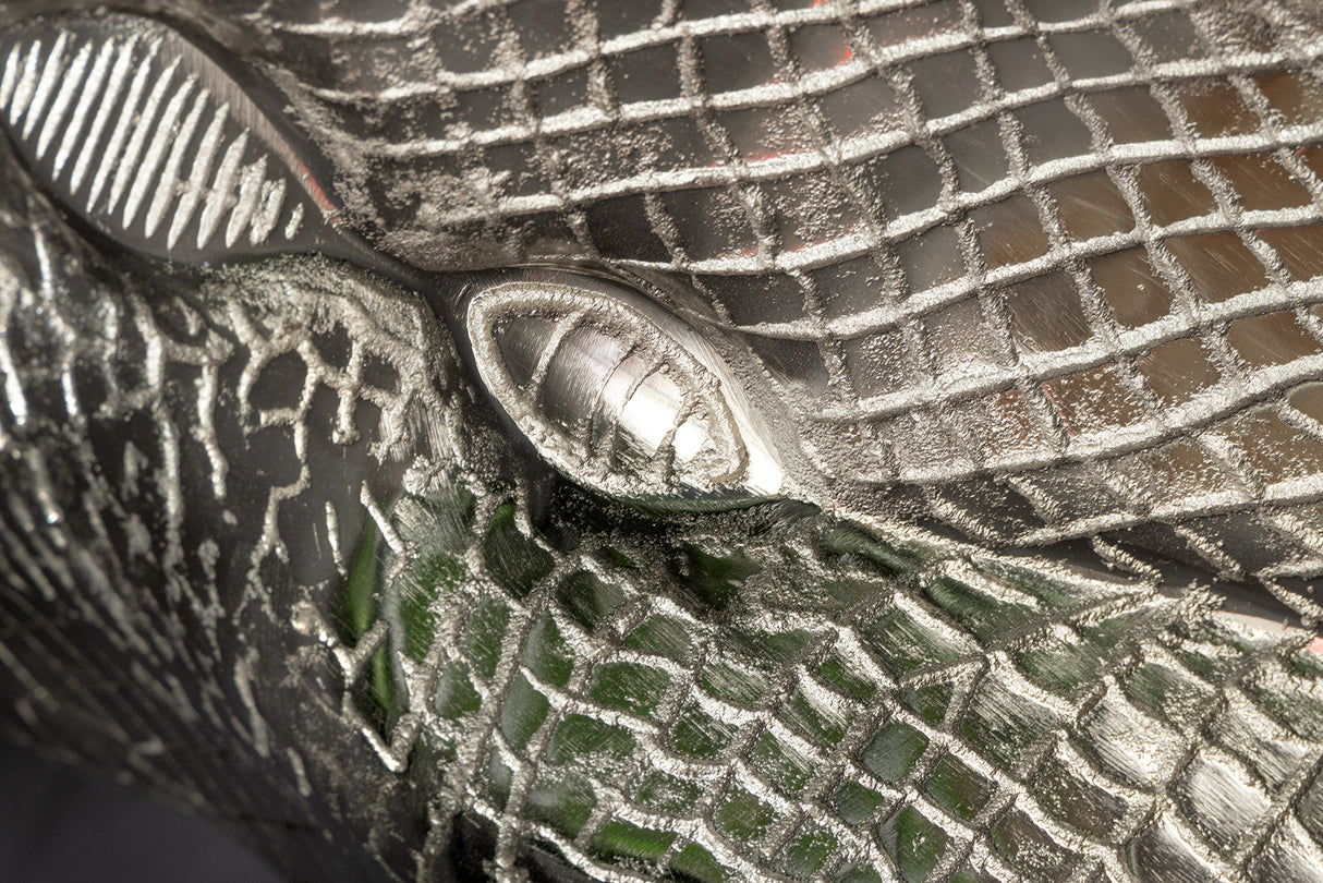 Beistelltisch WILDLIFE CROCODILE 60cm Hänge-Couchtisch Hartglas silber