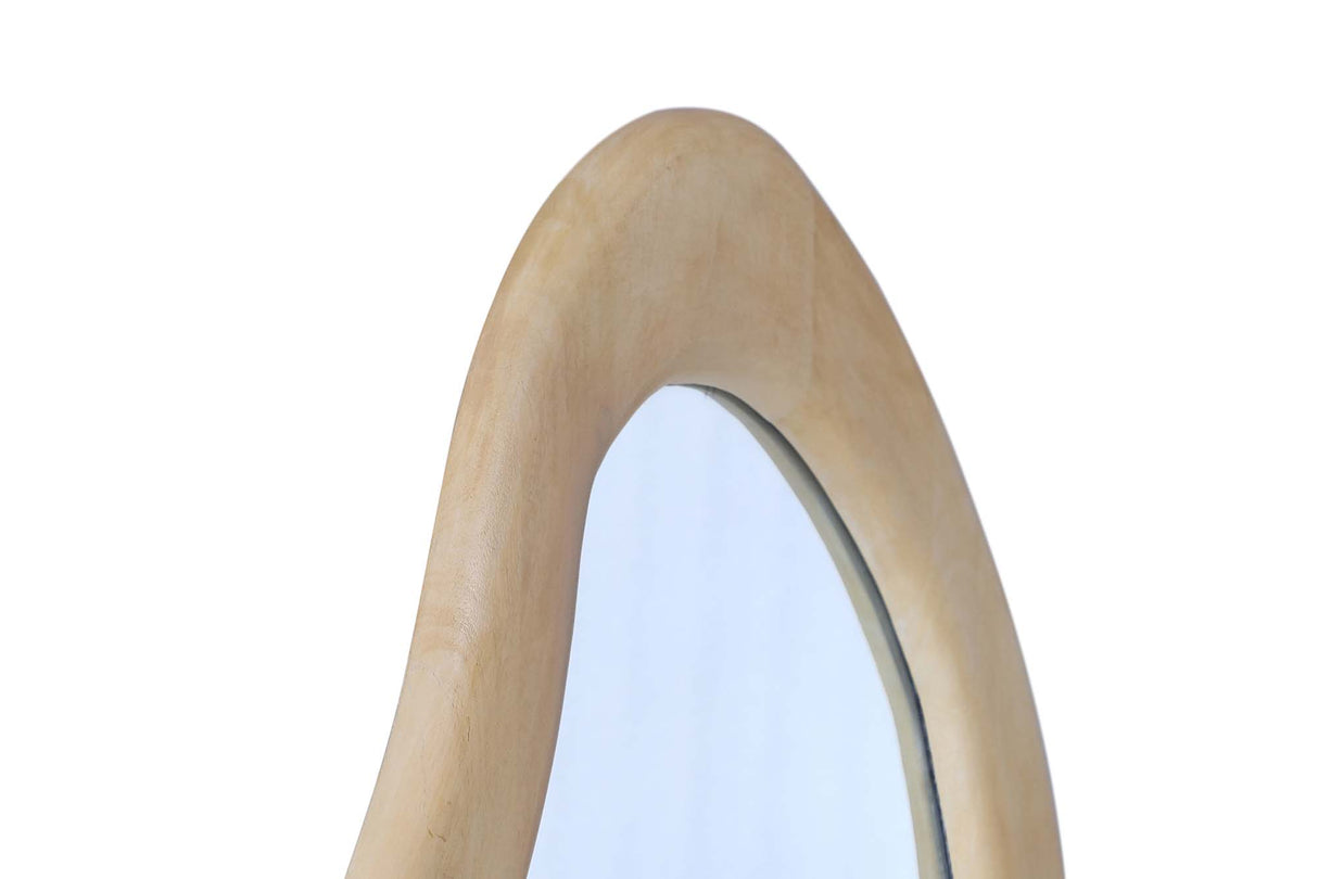 Wandspiegel ORGANIC 130cm vielseitig montierbar horizontal oder vertikal Mangoholz cremig