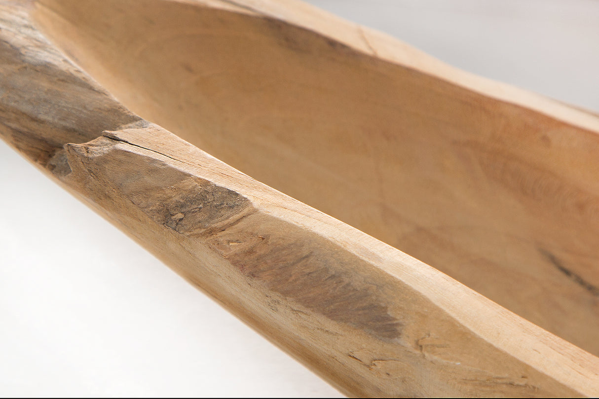 Wurzelholzschale 60cm ungeschliffen Teakholz Natur