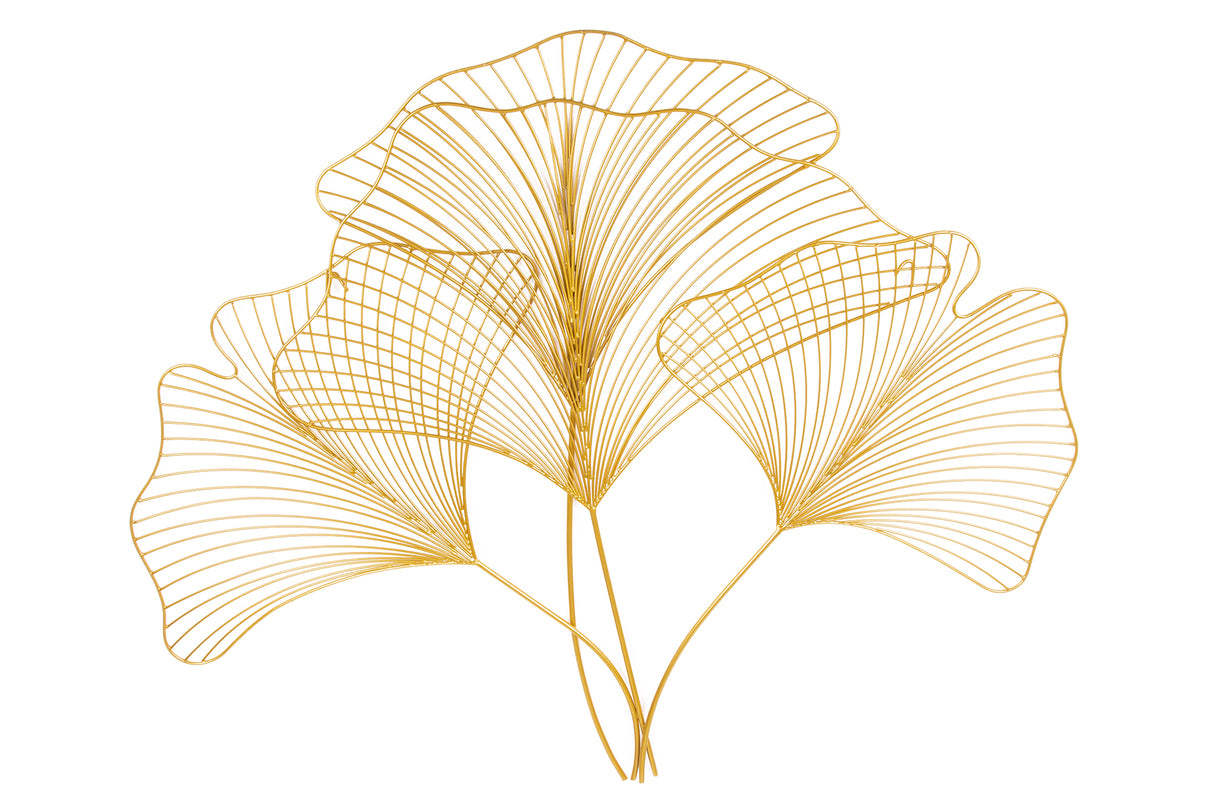 Wanddekoration GINKGO 90cm gold