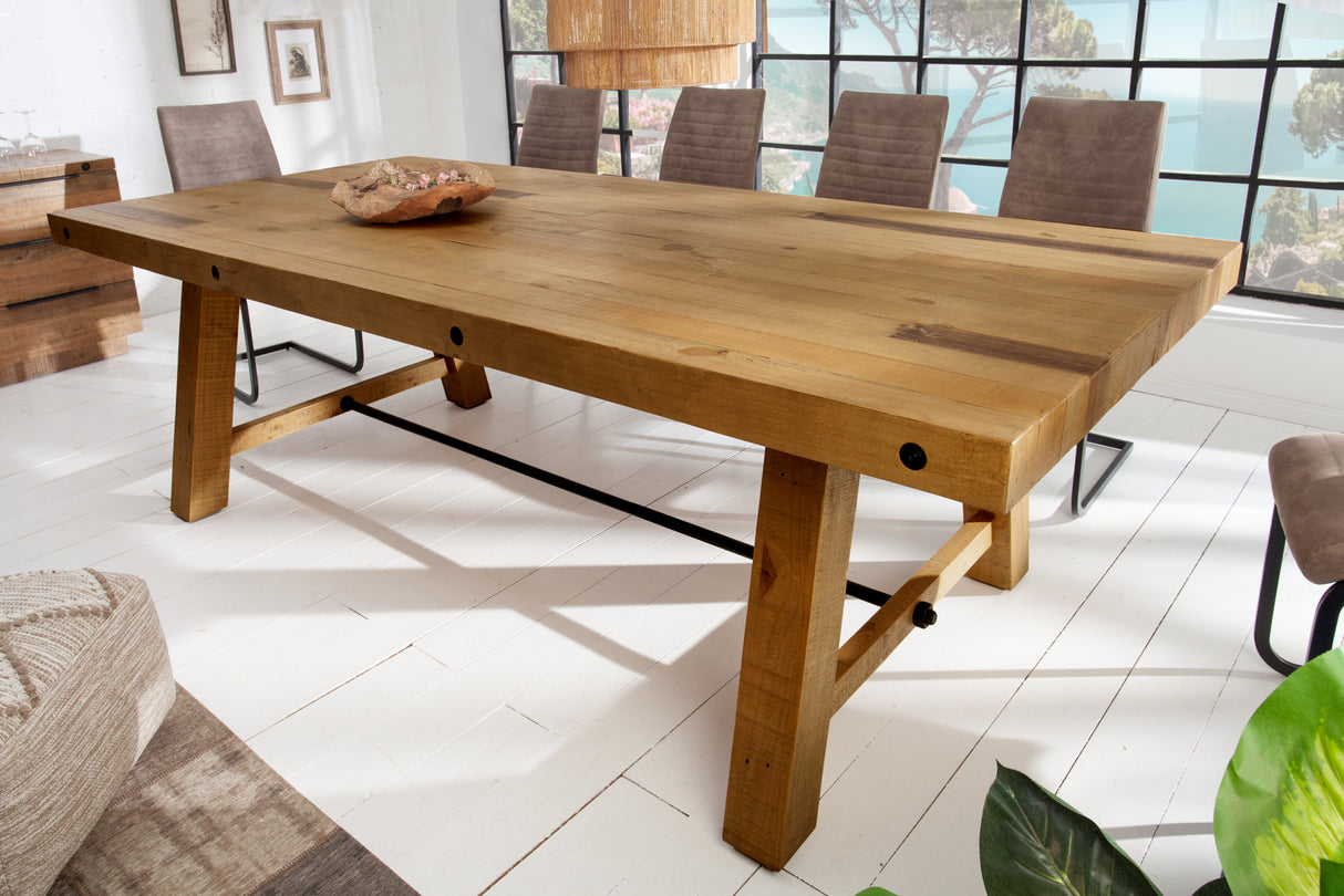 Dining table FINCA 240cm pinewood vintage brown